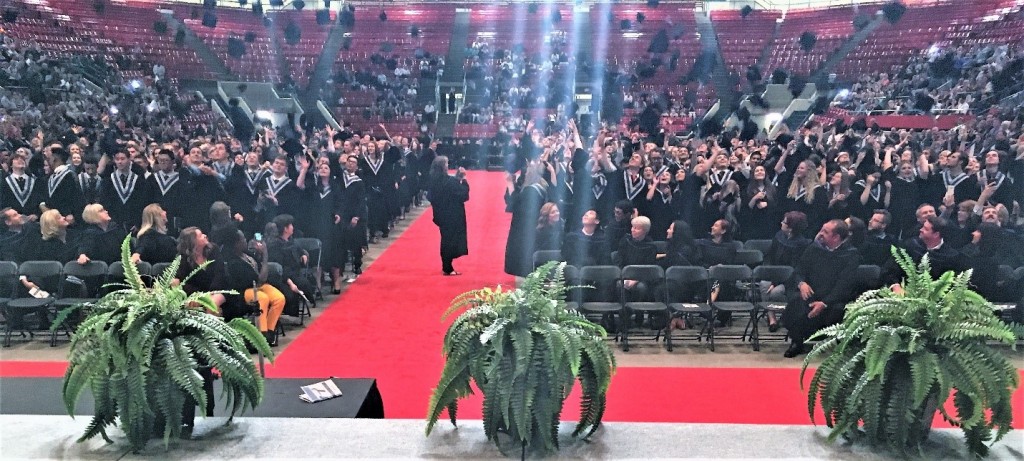 The 2017 grads of Robert Thirsk High School celebrating a job well done!